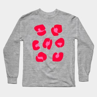 Large, Pink and Red, Leopard Spots Pack Long Sleeve T-Shirt